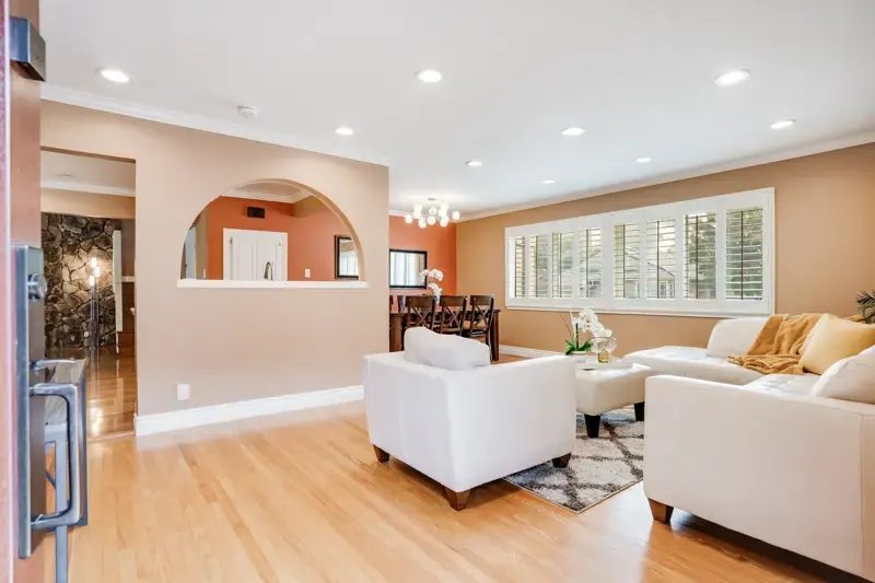Bright living room at 471 Markham Avenue, a San Bruno home